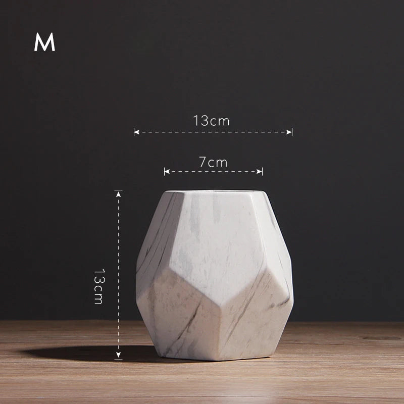 Modern White Marbled Vase
