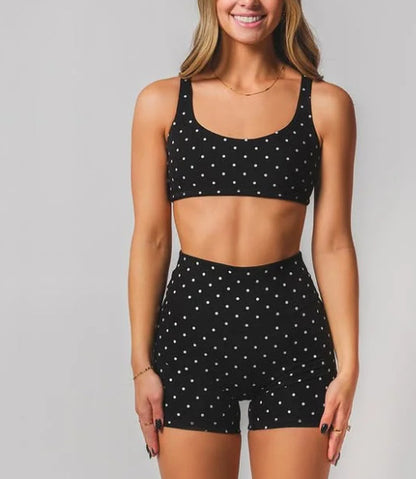 Split Casual And Comfortable Wave Point Two Piece Swimsuit Suit